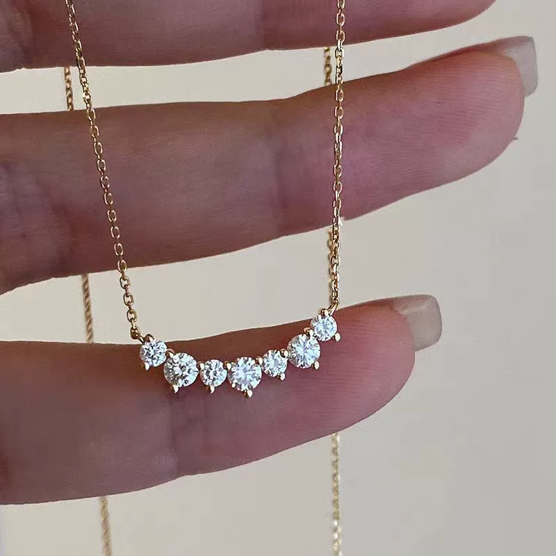 Necklace 925 Sterling Silver Geometric Zircon Pendant 18K Gold Plated Cross Chain Light Luxury Style For Women - Image 6