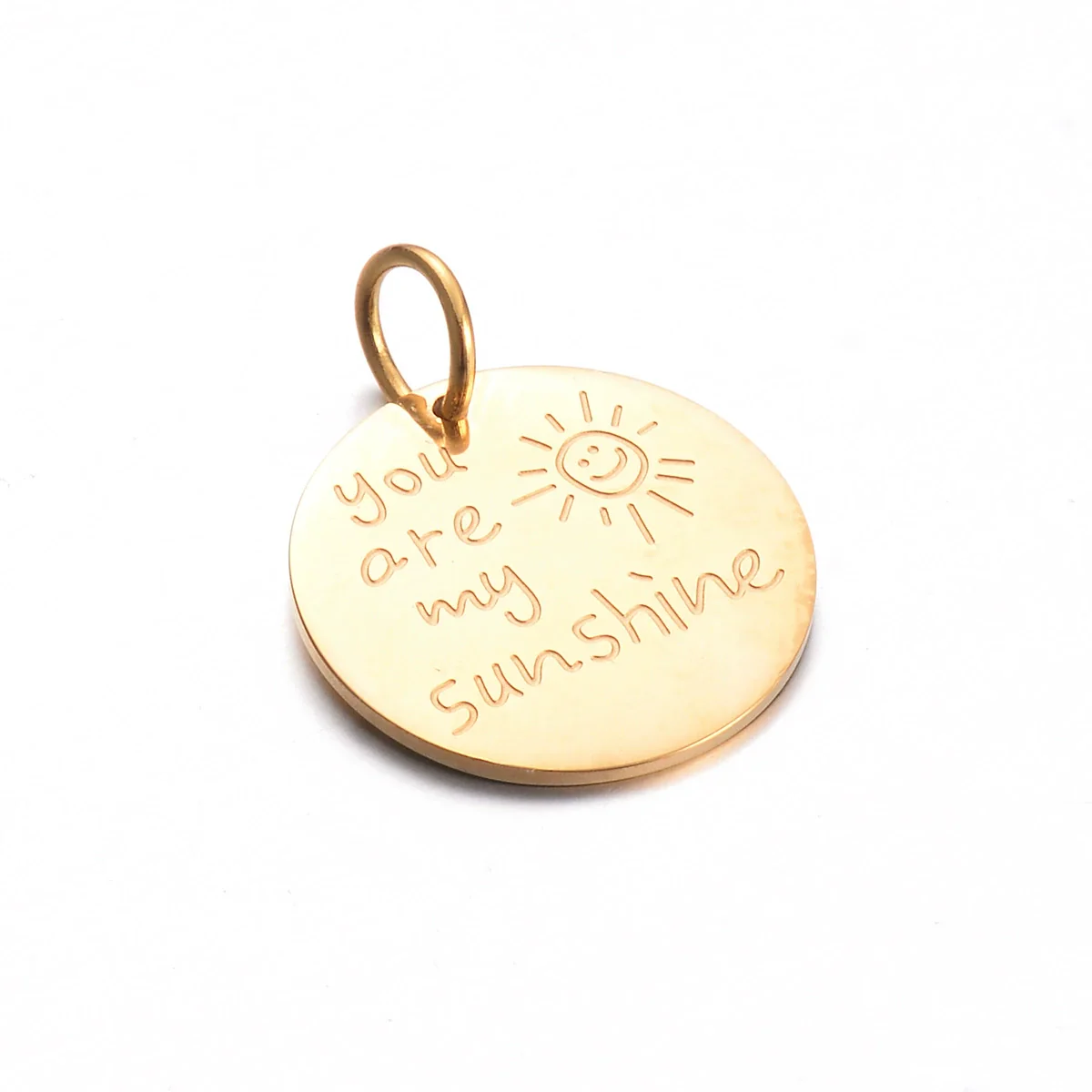 Necklace Accessories Stainless Steel Round Pendant With English Sun Element Electroplating Treatment - Image 3