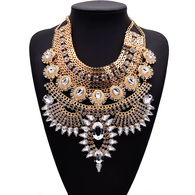 Necklace Alloy Artificial Crystal Geometric Pattern Diamond Design