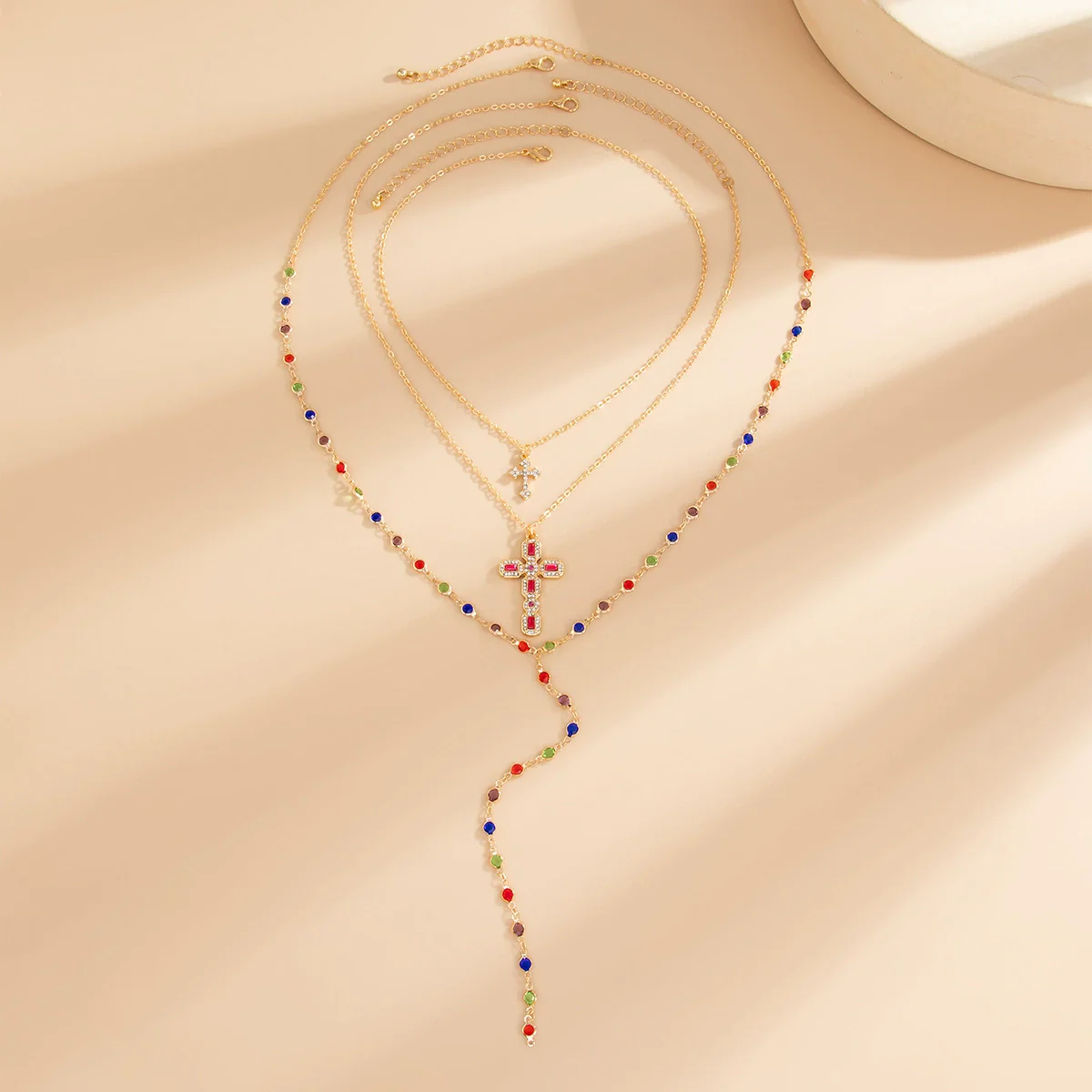 Necklace Alloy Geometric Rhinestone Electroplating Hiphop Style - Image 4