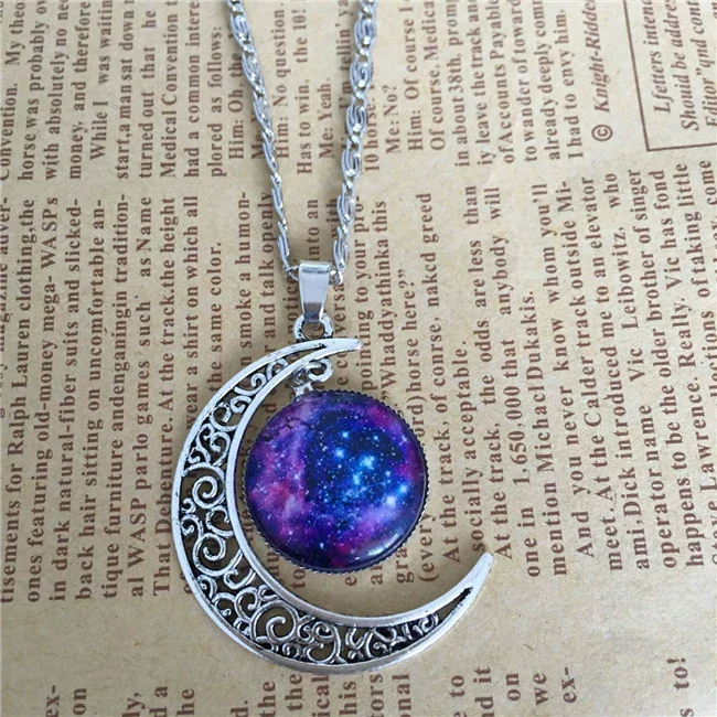 Necklace Alloy Geometric Starry Sky Moon Handmade Fashion - Image 11