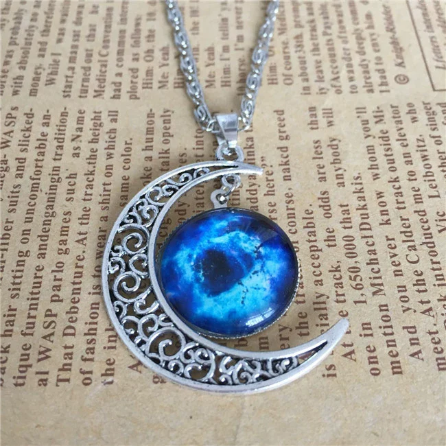 Necklace Alloy Geometric Starry Sky Moon Handmade Fashion - Image 3