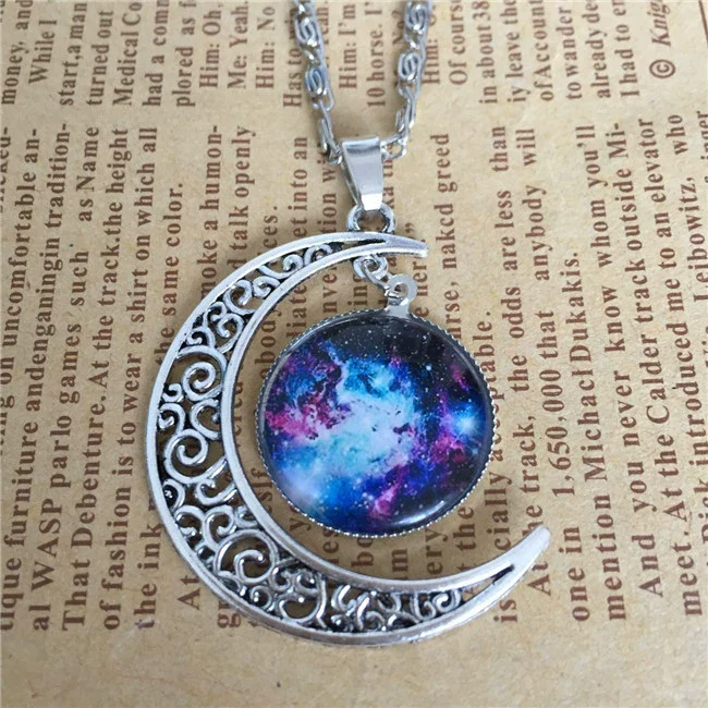 Necklace Alloy Geometric Starry Sky Moon Handmade Fashion - Image 4