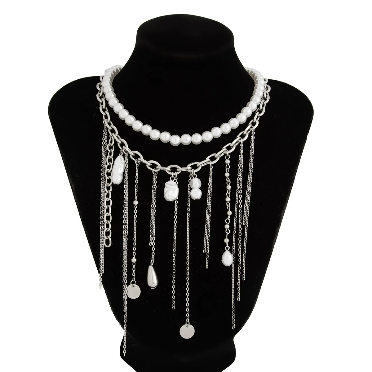 Necklace Alloy Heartshaped Pendant Clavicle Chain Cream Sweet Style Electroplating For Women - Image 4