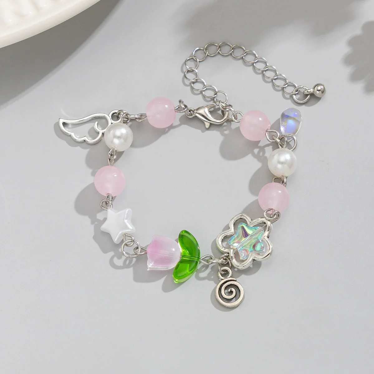 Necklace Alloy Imitation Pearl Sweet Style Bow Strawberry Fivepointed Star Flower Pendant Electroplating - Image 13