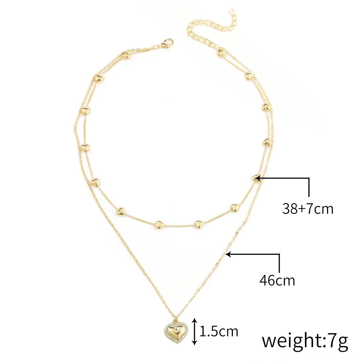 Necklace Alloy Pearl Heartshaped Electroplating Women's - Image 20