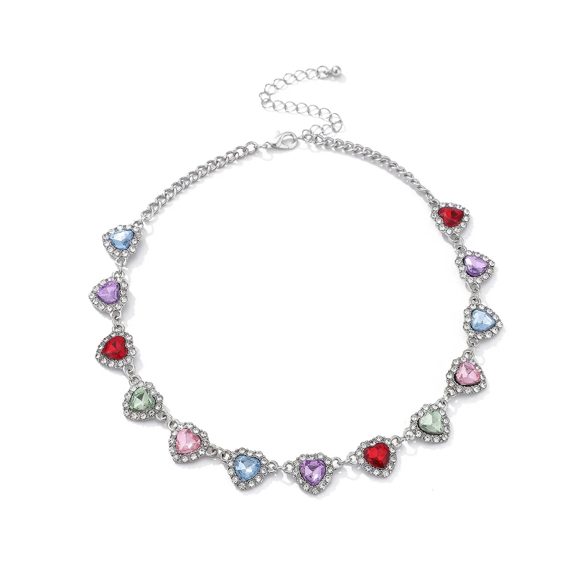 Necklace Alloyacrylic Drill Light Luxury Geometric Shape Set With Diamonds Women's - Image 5
