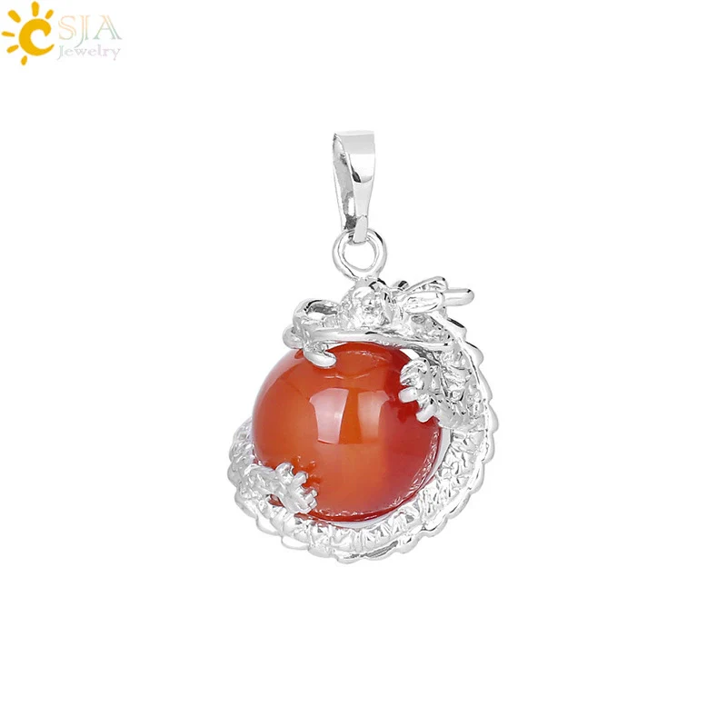 Necklace Amethyst Pendant Natural Stone Copper Accessories Minimalist Dragon Ball Totem 3D Ornament - Image 10