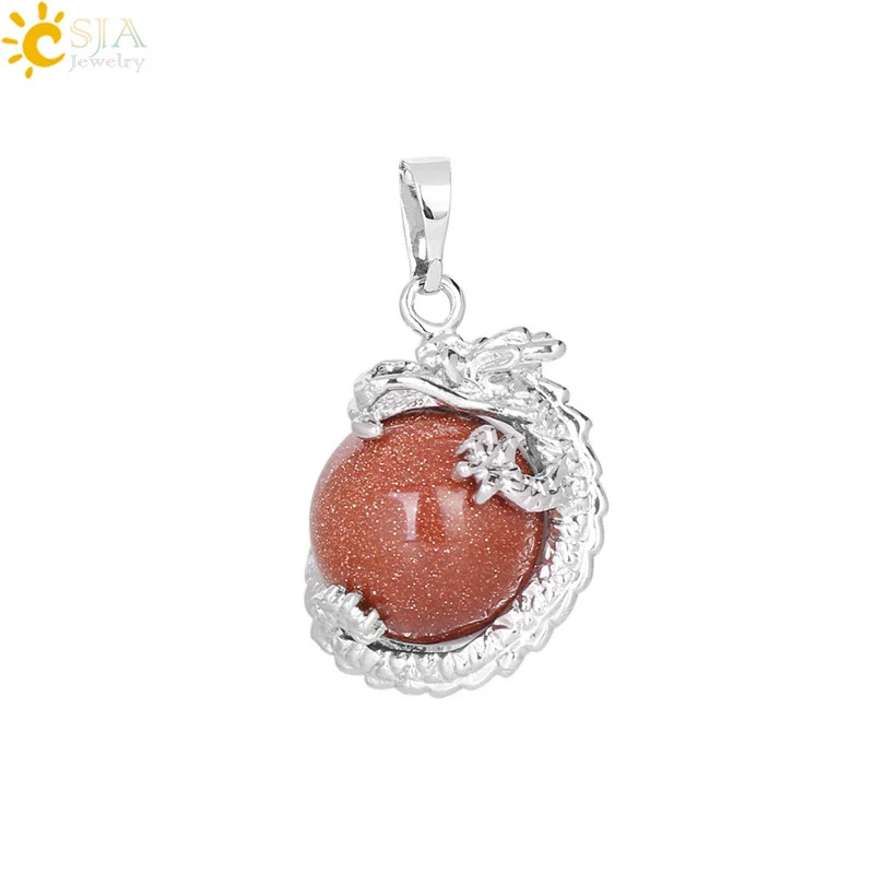 Necklace Amethyst Pendant Natural Stone Copper Accessories Minimalist Dragon Ball Totem 3D Ornament - Image 14