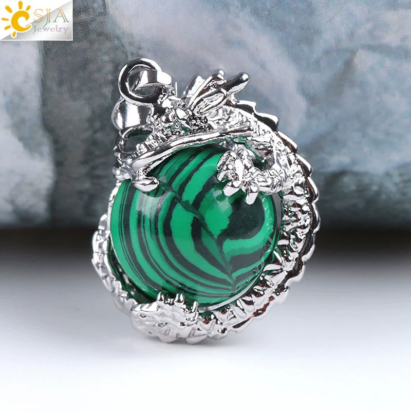 Necklace Amethyst Pendant Natural Stone Copper Accessories Minimalist Dragon Ball Totem 3D Ornament - Image 15
