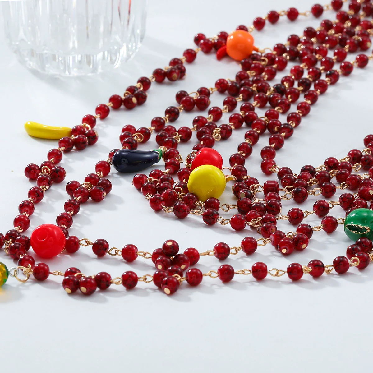 Necklace Artificial Crystal Fruit Geometric Handmade - Image 4