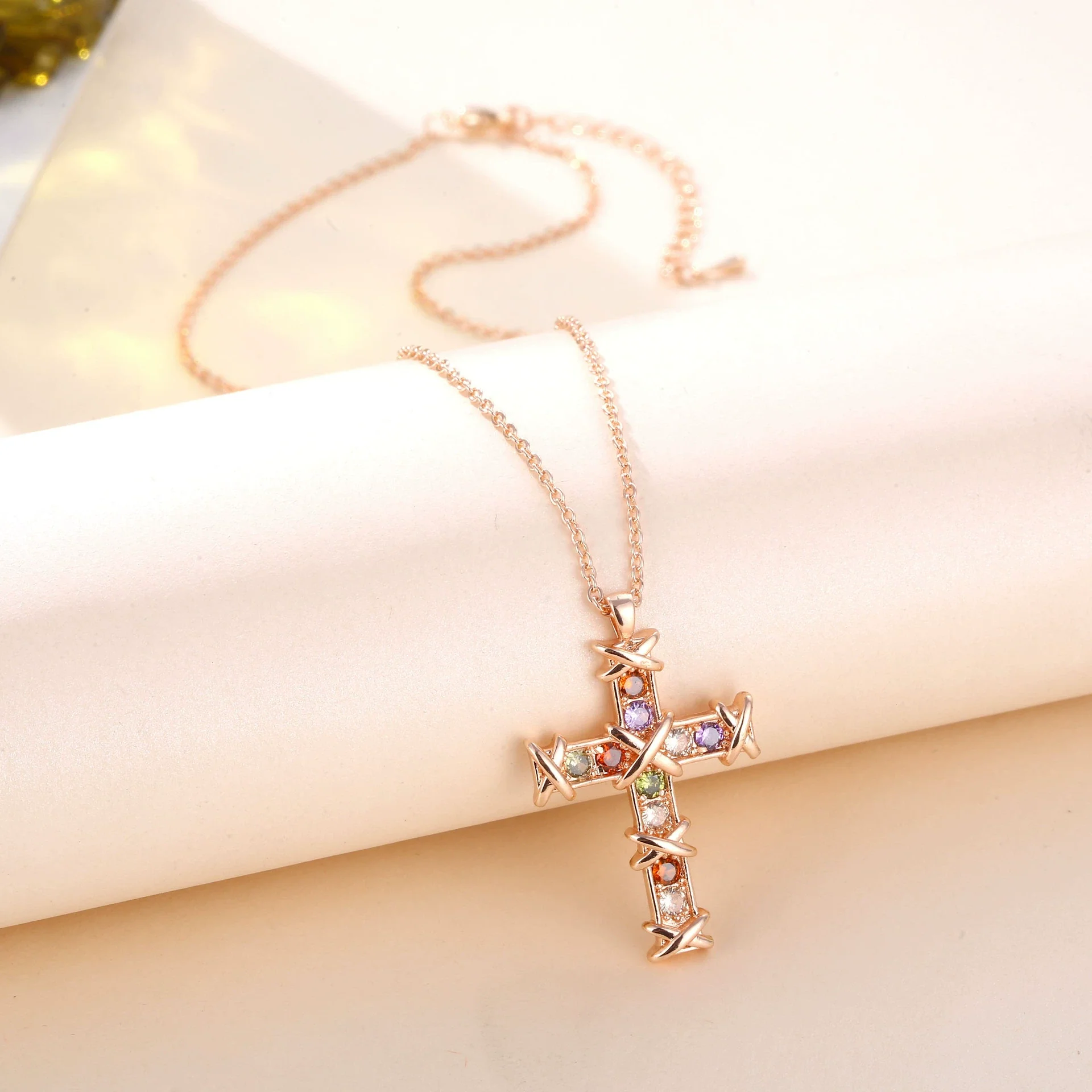 Necklace Artificial Zircon Crystal Geometric Light Luxury Electroplating Hiphop - Image 2