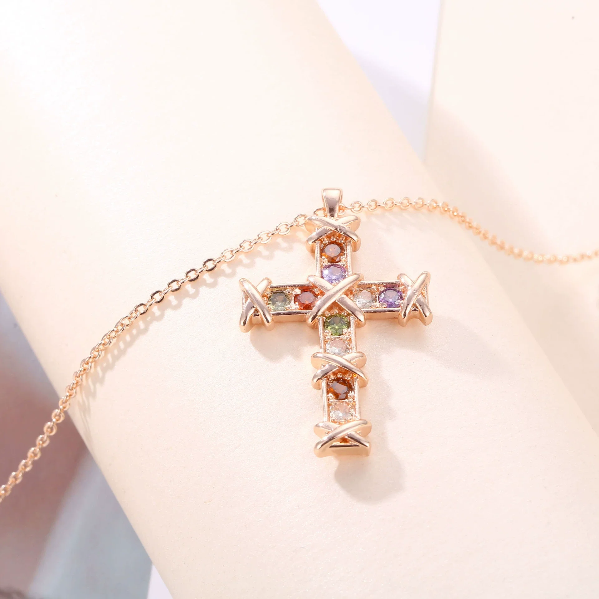 Necklace Artificial Zircon Crystal Geometric Light Luxury Electroplating Hiphop - Image 3
