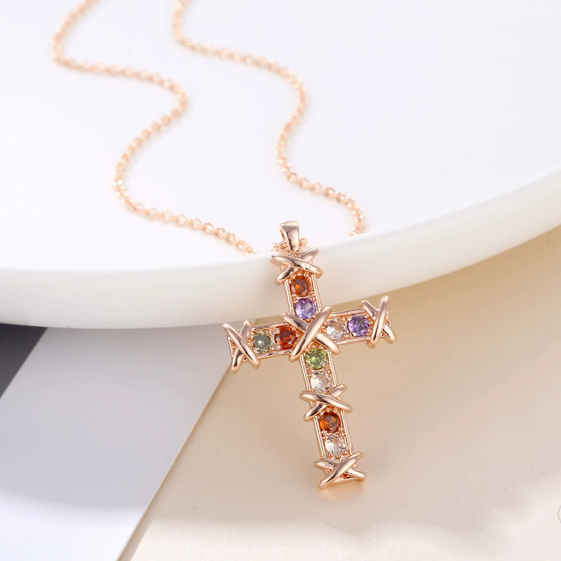 Necklace Artificial Zircon Crystal Geometric Light Luxury Electroplating Hiphop - Image 4