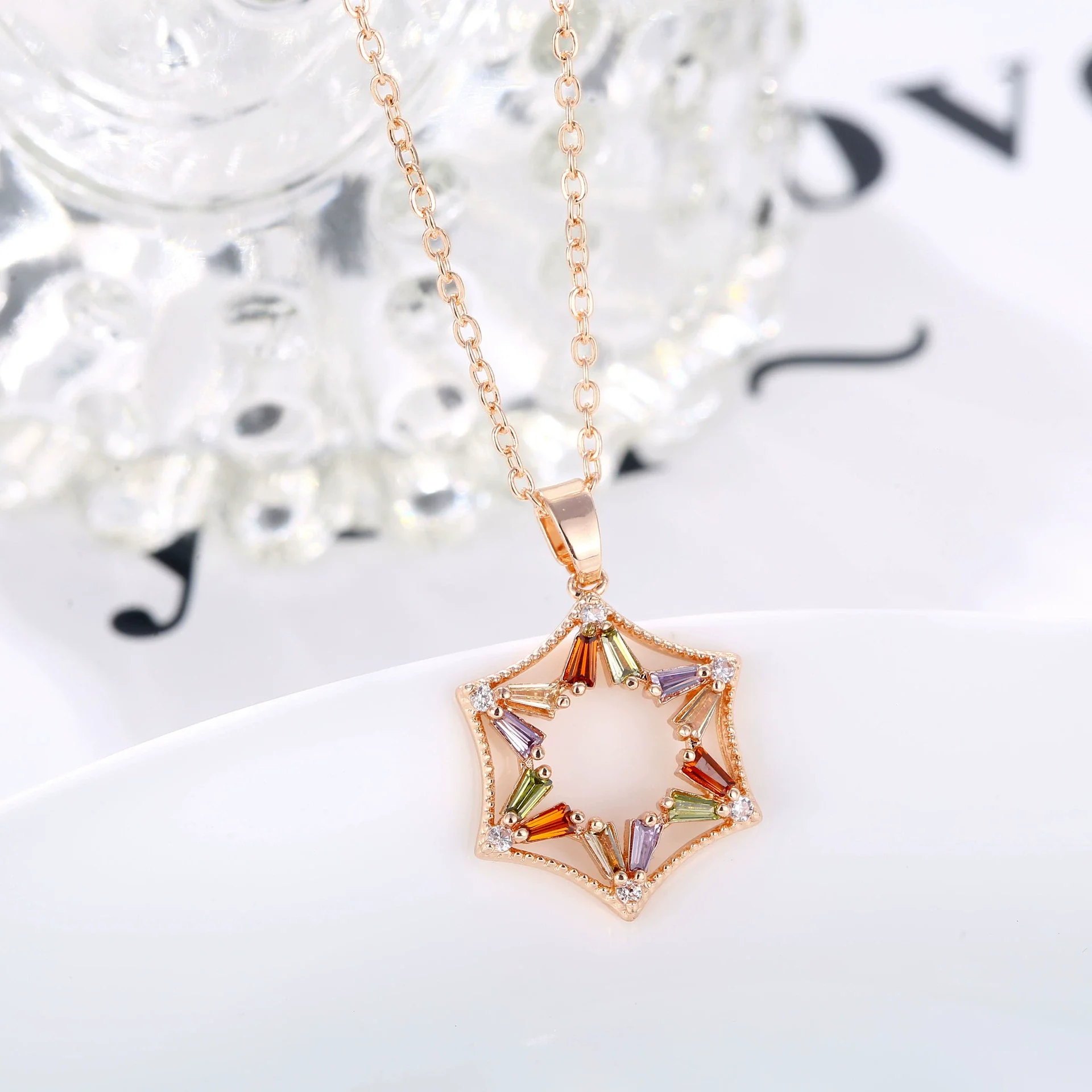 Necklace Artificial Zircon Geometric Inlaid Jewelry For Women - Image 2