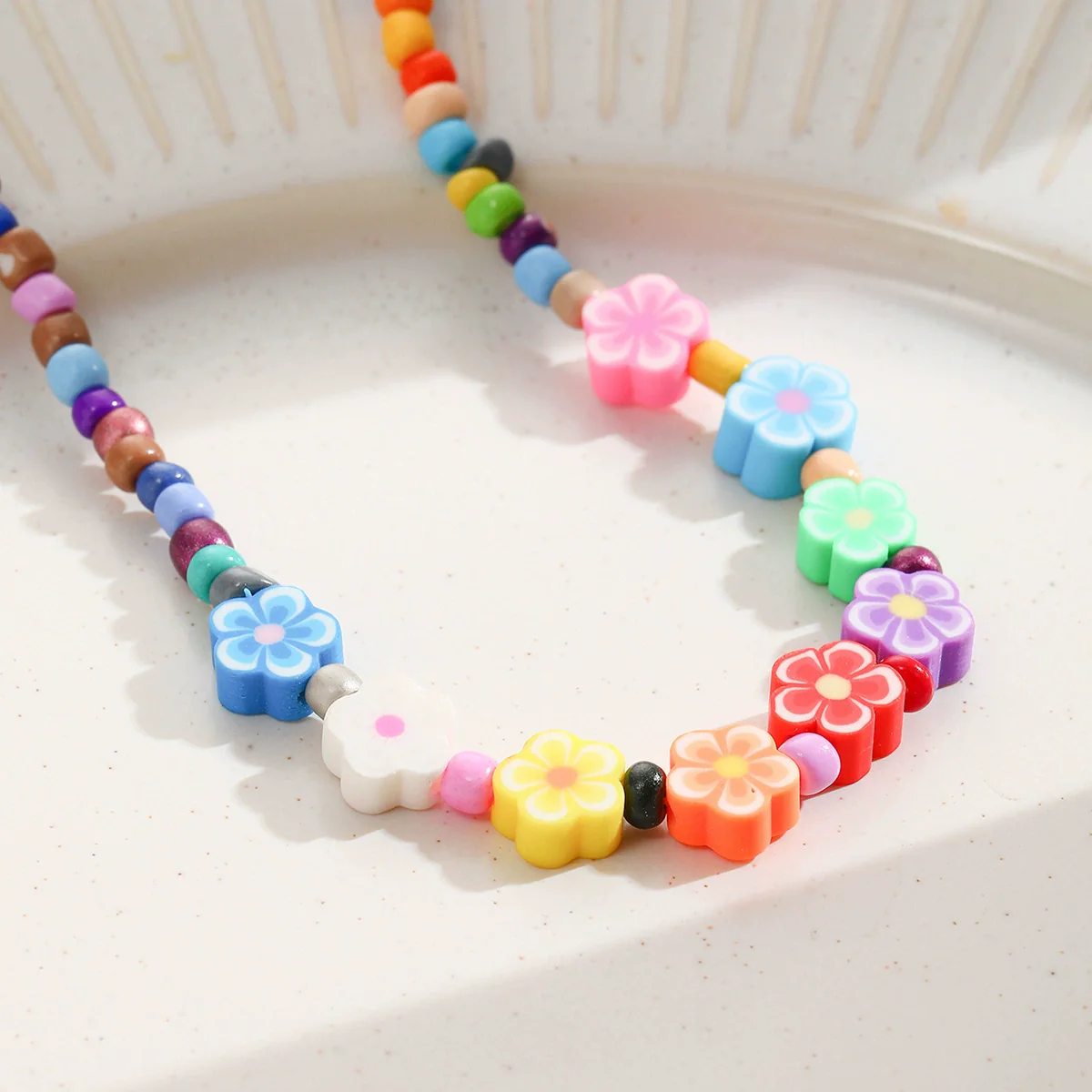 Necklace Beaded Artificial Crystal Ball Chain Electroplated With Flowers Bow Insects Geometric Animals Zodiac Letters Numbers Text - Image 3