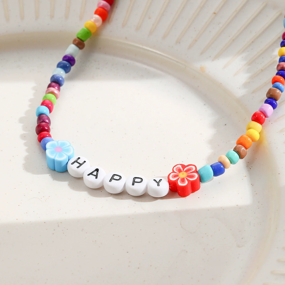 Necklace Beaded Artificial Crystal Ball Chain Electroplated With Flowers Bow Insects Geometric Animals Zodiac Letters Numbers Text - Image 4