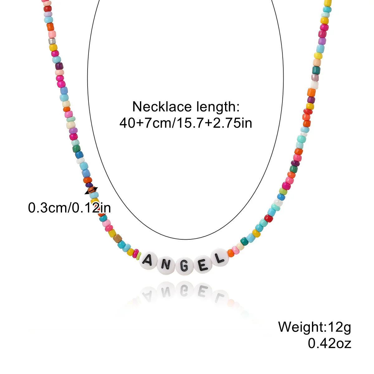 Necklace Beaded Artificial Crystal Ball Chain Electroplated With Flowers Bow Insects Geometric Animals Zodiac Letters Numbers Text - Image 8