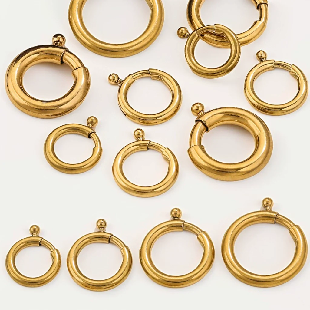 Necklace Buckle Jewelry Accessories Stainless Steel Round Spring Buckle Original Design Geometric Electroplating