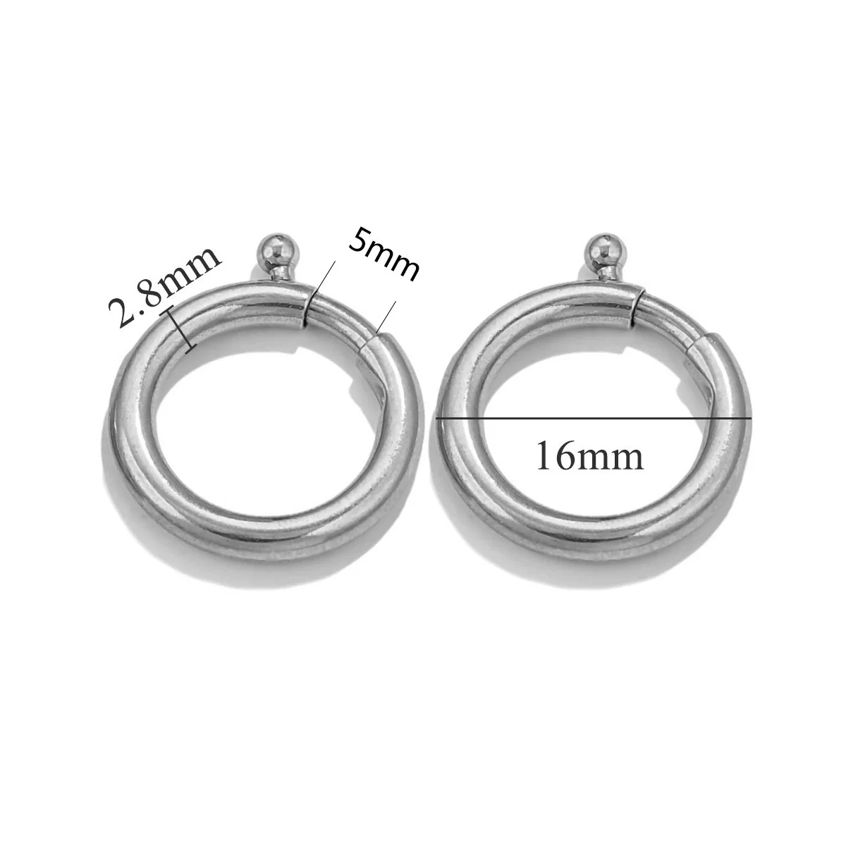 Necklace Buckle Jewelry Accessories Stainless Steel Round Spring Buckle Original Design Geometric Electroplating - Image 11
