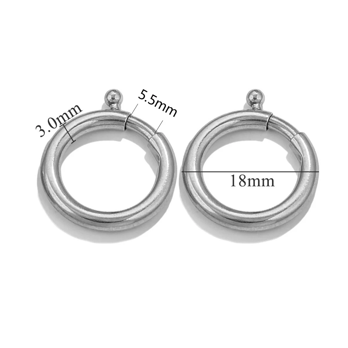 Necklace Buckle Jewelry Accessories Stainless Steel Round Spring Buckle Original Design Geometric Electroplating - Image 13