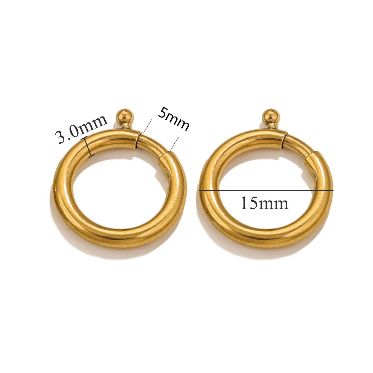 Necklace Buckle Jewelry Accessories Stainless Steel Round Spring Buckle Original Design Geometric Electroplating - Image 21