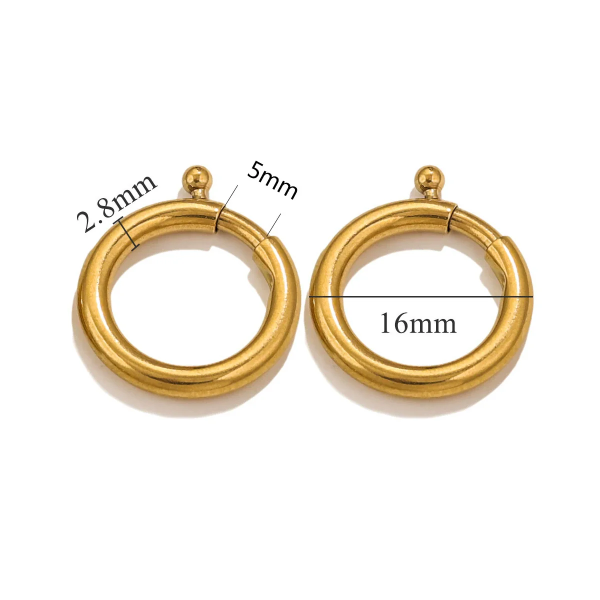 Necklace Buckle Jewelry Accessories Stainless Steel Round Spring Buckle Original Design Geometric Electroplating - Image 22
