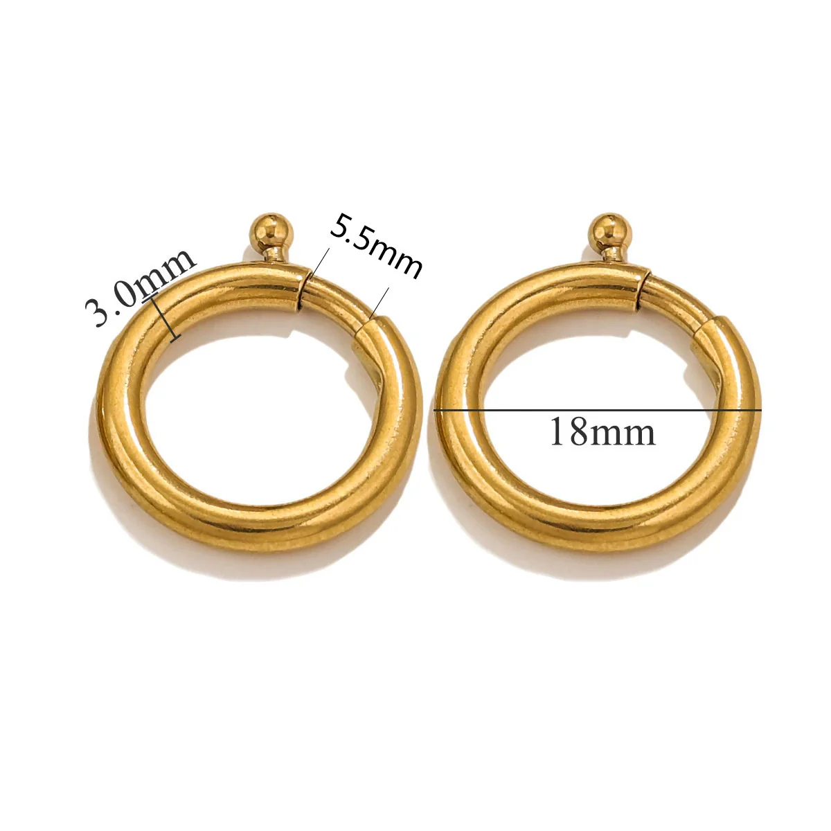Necklace Buckle Jewelry Accessories Stainless Steel Round Spring Buckle Original Design Geometric Electroplating - Image 24