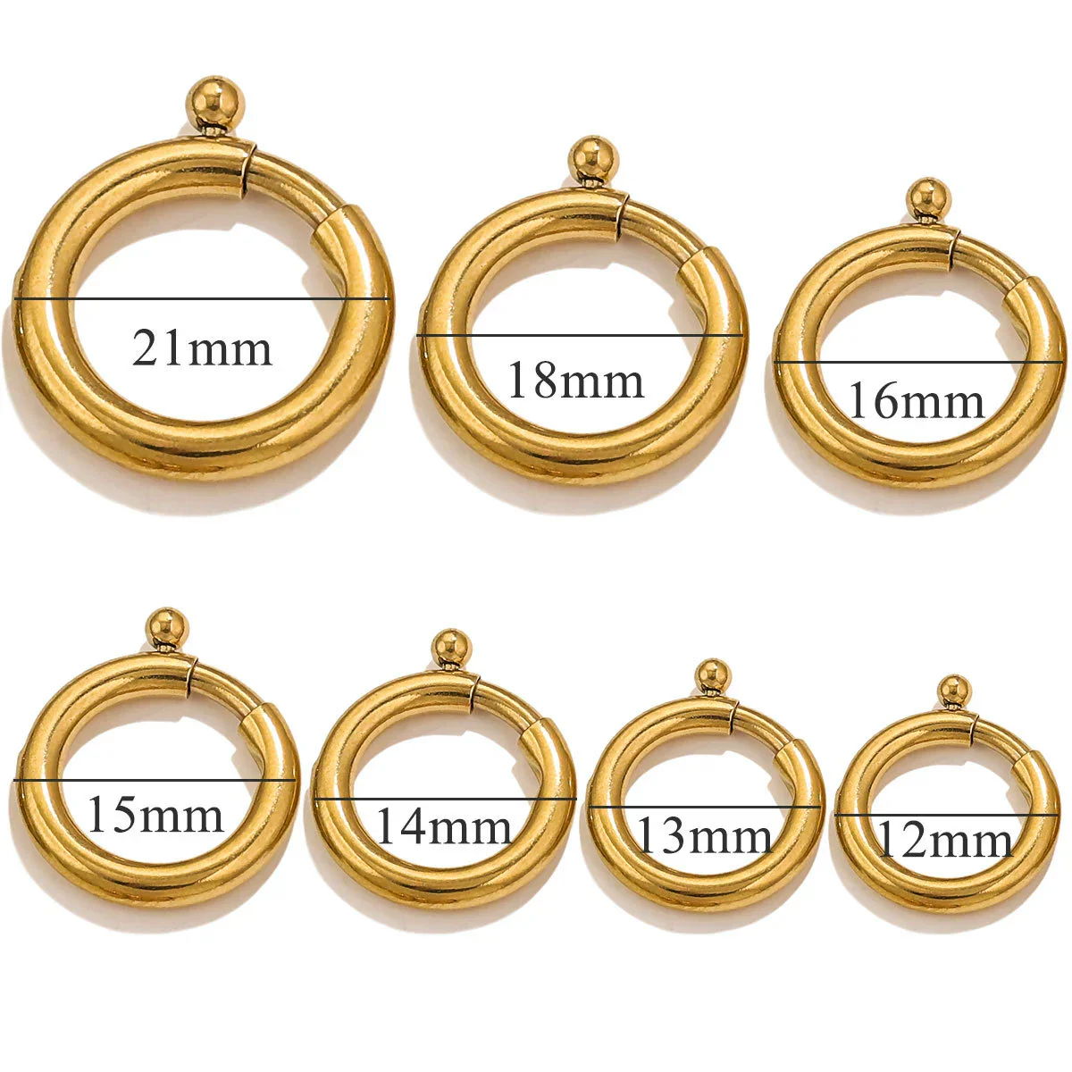 Necklace Buckle Jewelry Accessories Stainless Steel Round Spring Buckle Original Design Geometric Electroplating - Image 3