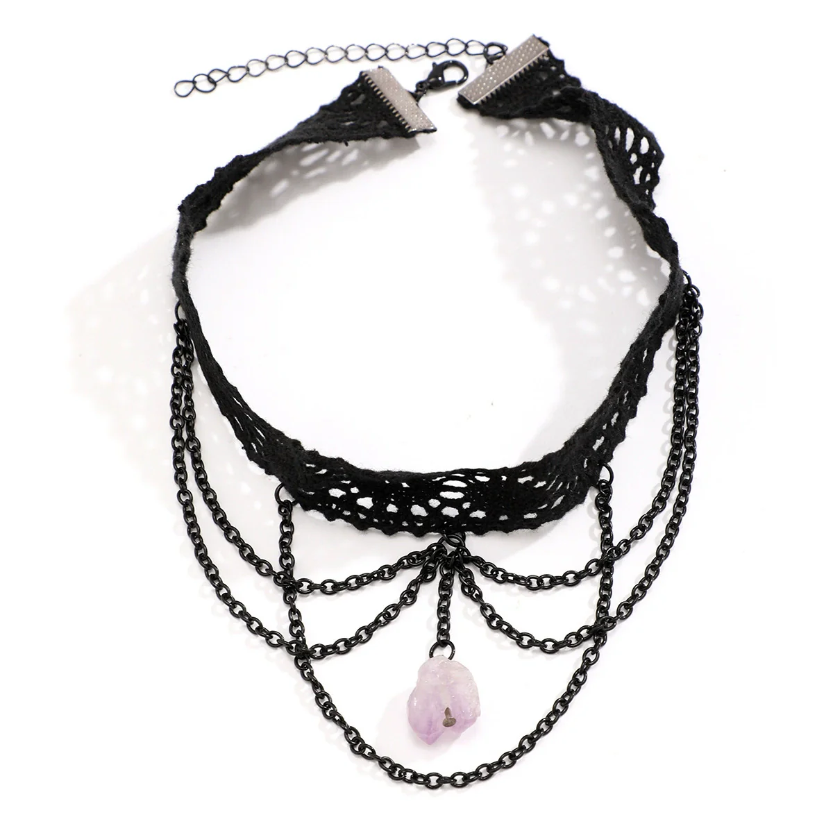 Necklace Choker Gothic Sweet Cool Style Metal Gravel Geometric Ochain - Image 3