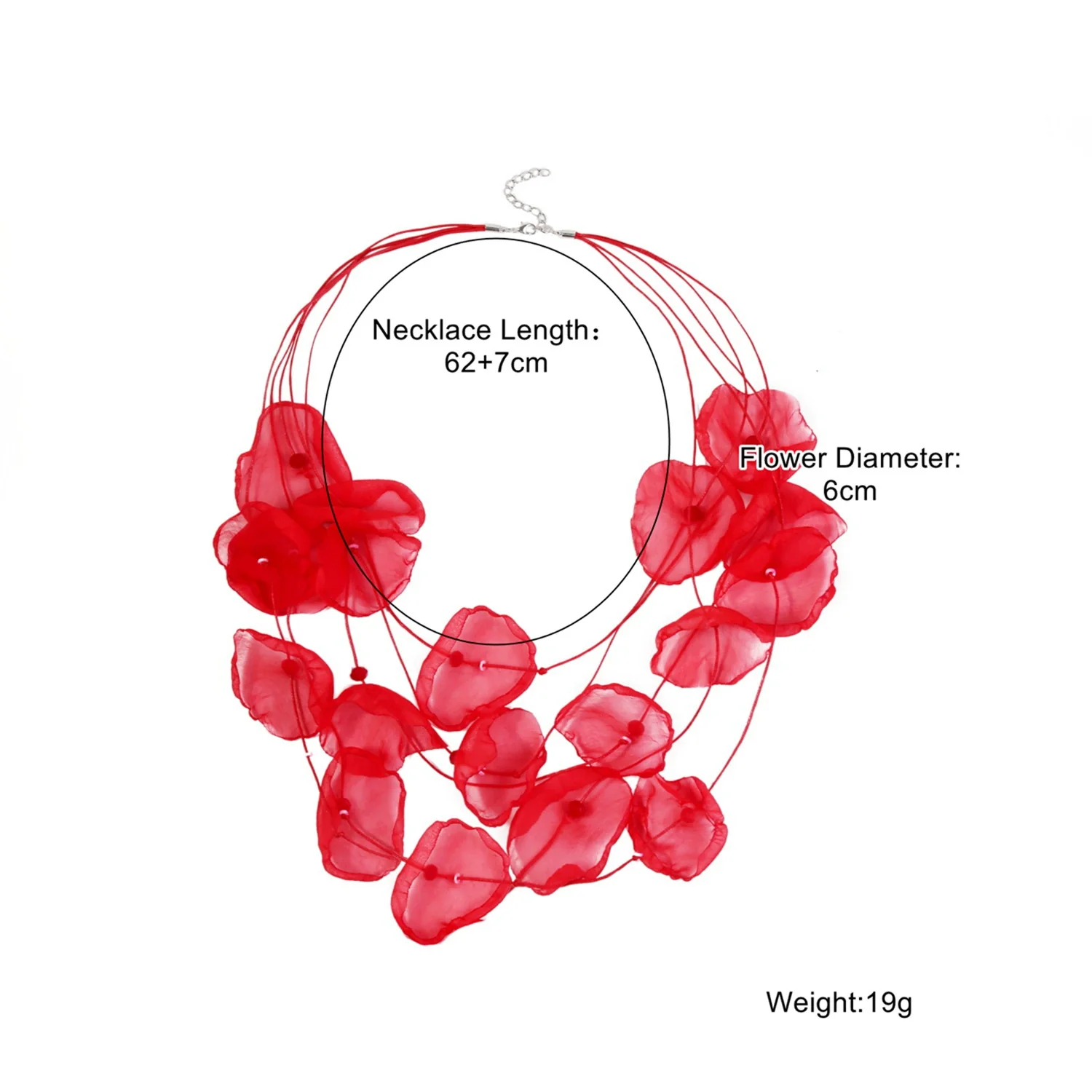 Necklace Cloth Crystal Geometric Pure Handmade Flower - Image 6