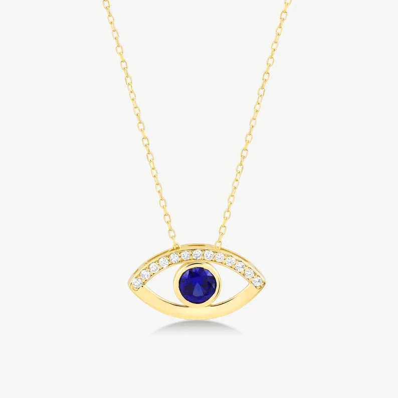 Necklace Copper Devil's Eye Microinlay Design For Ladies - Image 5