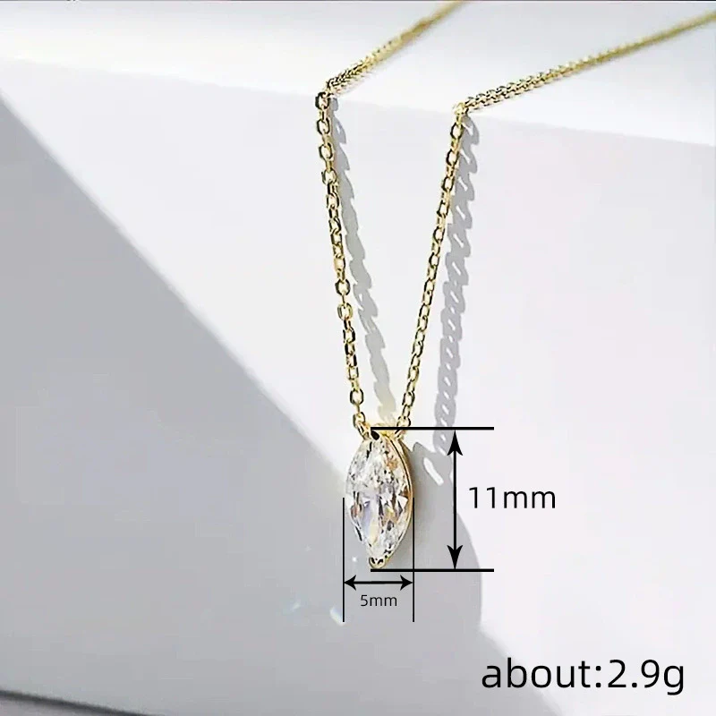 Necklace Copper Geometric Zirconia Mixed Gemstone Setting O Word Chain - Image 4