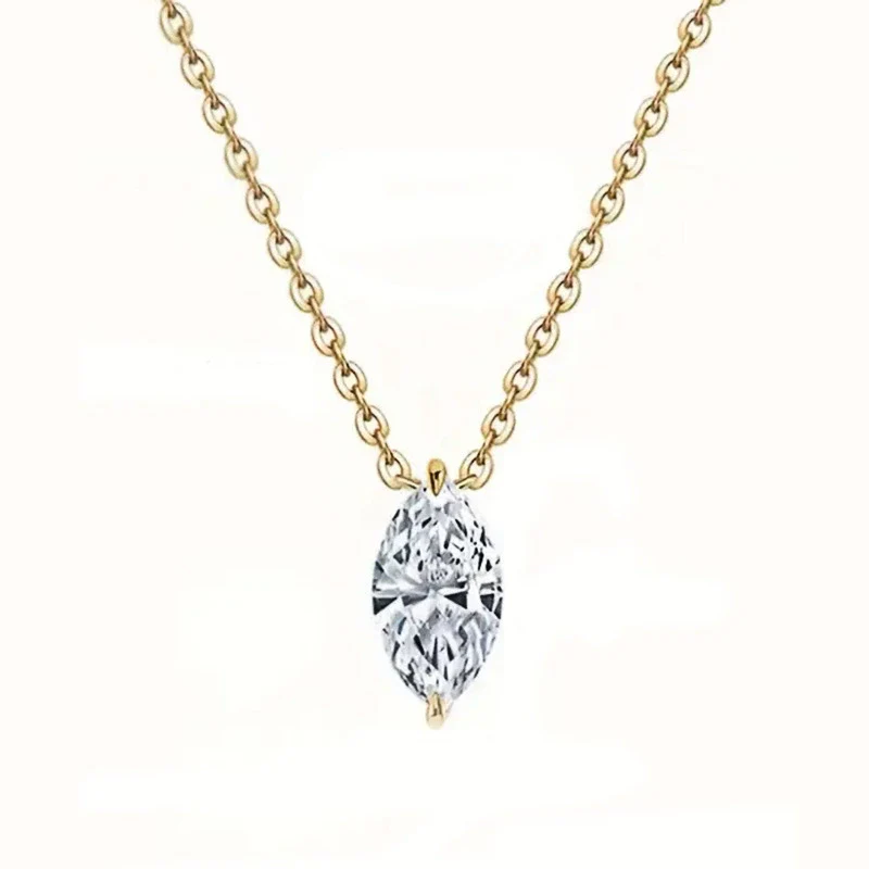 Necklace Copper Geometric Zirconia Mixed Gemstone Setting O Word Chain - Image 5