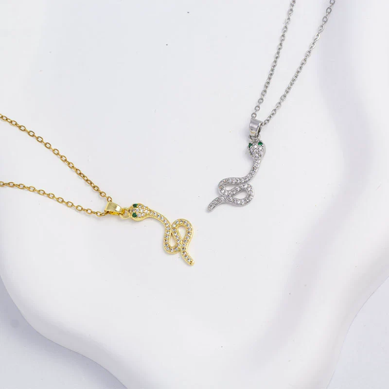 Necklace Copper Mixed Gemstone Setting Animal Zodiac Electroplating O Word Chain Jewelry For Women