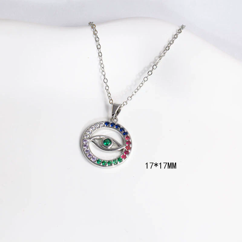 Necklace Copper Mixed Gemstone Setting Electroplating Simple Fashion Pendant O Word Chain Jewelry For Women - Image 6