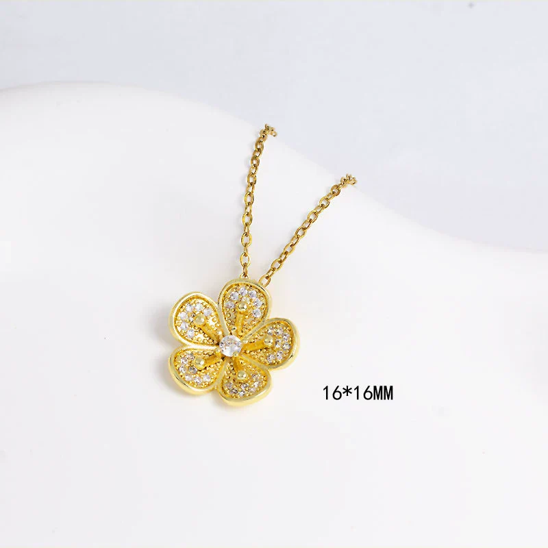 Necklace Copper Mixed Gemstone Setting Electroplating Simple Fashion Pendant O Word Chain Jewelry For Women - Image 7