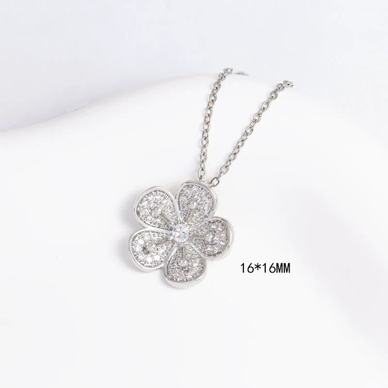 Necklace Copper Mixed Gemstone Setting Electroplating Simple Fashion Pendant O Word Chain Jewelry For Women - Image 8