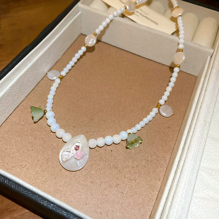 Necklace Fake Pearl Acrylic Geometric Inlaid With Pearls Light Luxury Women's Clavicle Chain - Image 11