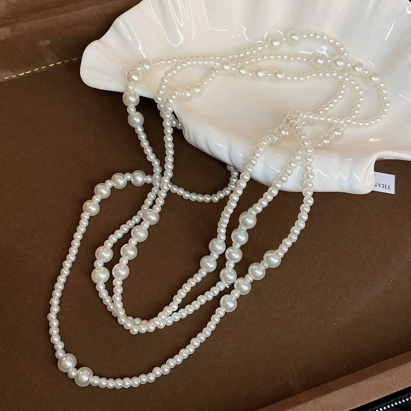 Necklace Fake Pearl Acrylic Geometric Inlaid With Pearls Light Luxury Women's Clavicle Chain - Image 17