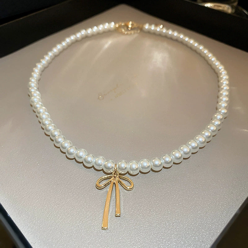 Necklace Fake Pearl Acrylic Geometric Inlaid With Pearls Light Luxury Women's Clavicle Chain - Image 18