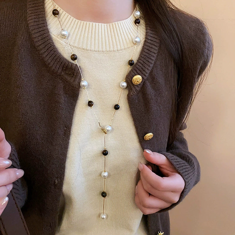 Necklace Fake Pearl Acrylic Geometric Inlaid With Pearls Light Luxury Women's Clavicle Chain - Image 20