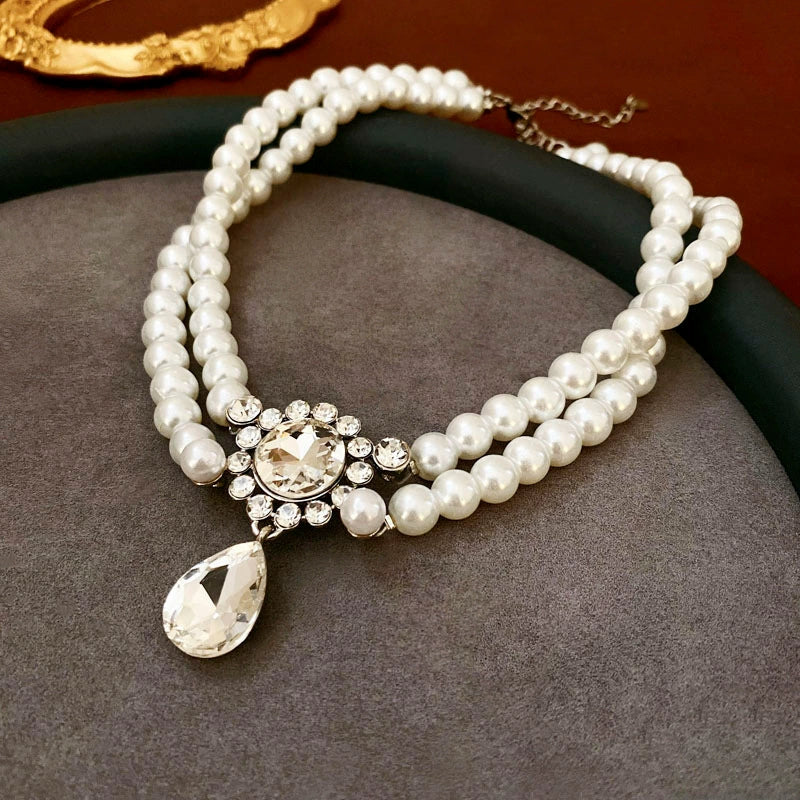 Necklace Fake Pearl Acrylic Geometric Inlaid With Pearls Light Luxury Women's Clavicle Chain - Image 21