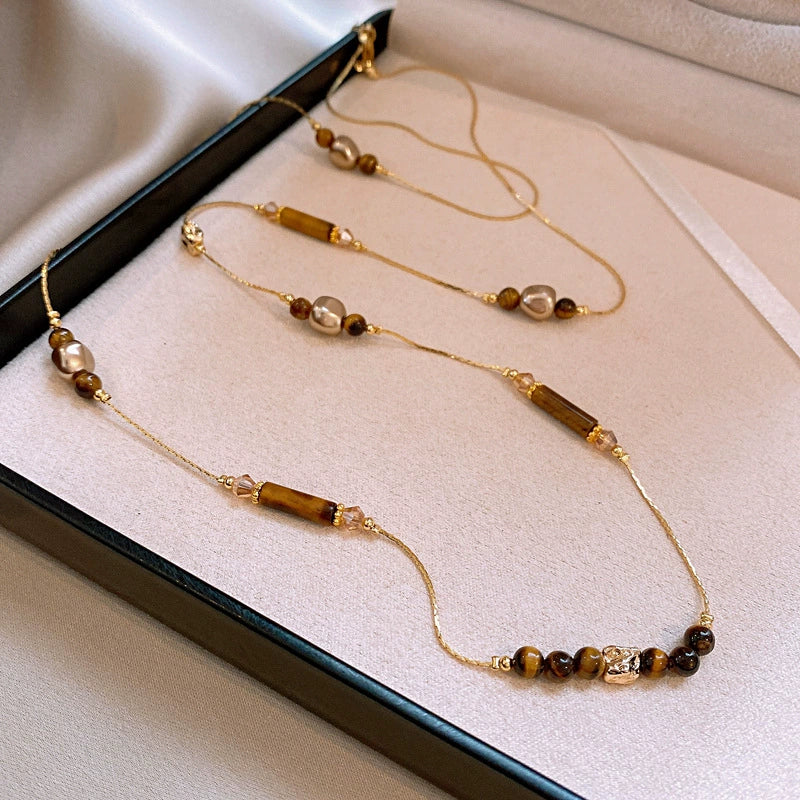 Necklace Fake Pearl Acrylic Geometric Inlaid With Pearls Light Luxury Women's Clavicle Chain - Image 23