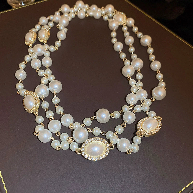 Necklace Fake Pearl Acrylic Geometric Inlaid With Pearls Light Luxury Women's Clavicle Chain - Image 24