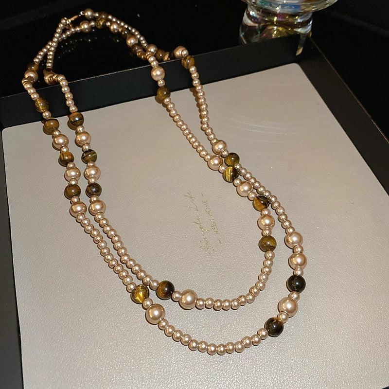 Necklace Fake Pearl Acrylic Geometric Inlaid With Pearls Light Luxury Women's Clavicle Chain - Image 26