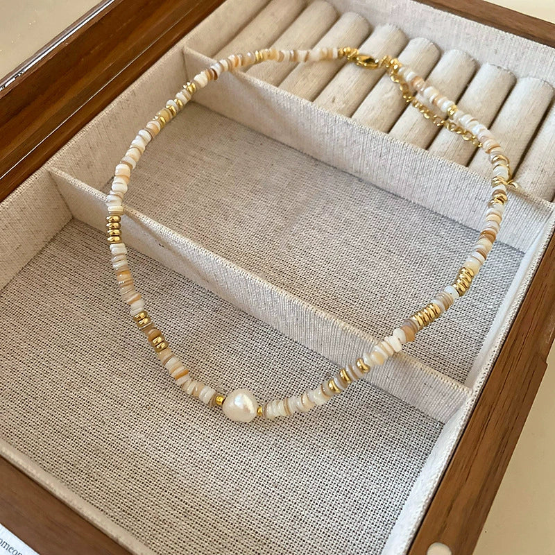 Necklace Fake Pearl Acrylic Geometric Inlaid With Pearls Light Luxury Women's Clavicle Chain - Image 28