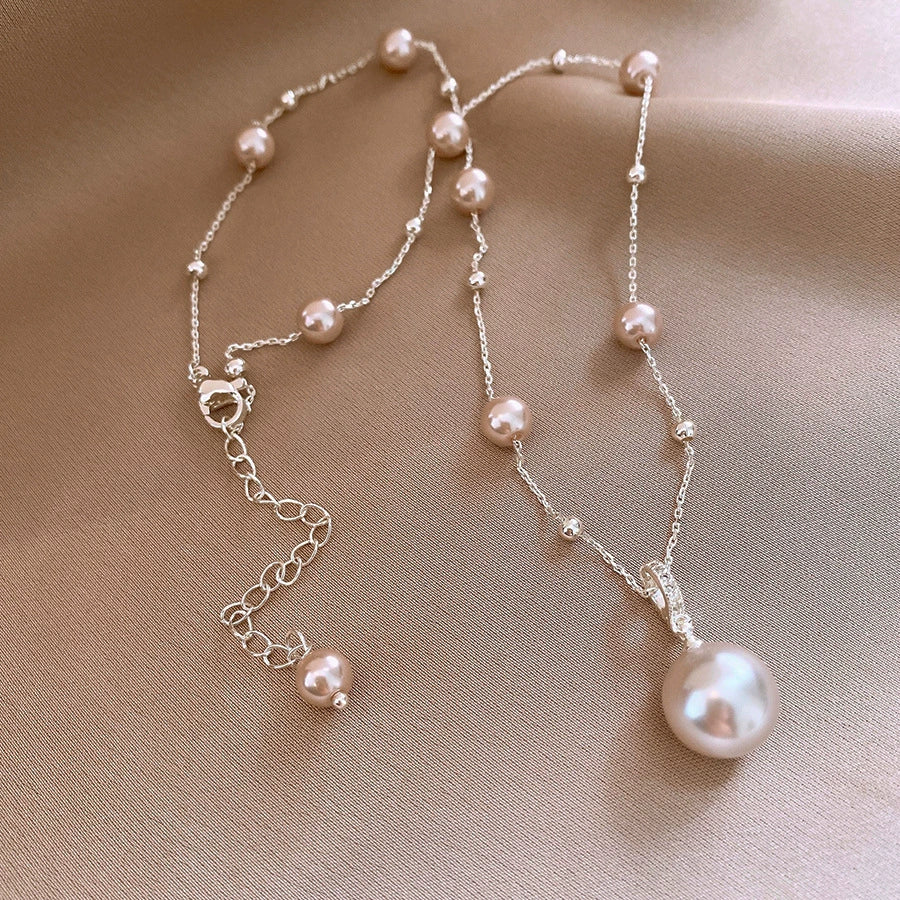 Necklace Fake Pearl Acrylic Geometric Inlaid With Pearls Light Luxury Women's Clavicle Chain - Image 29