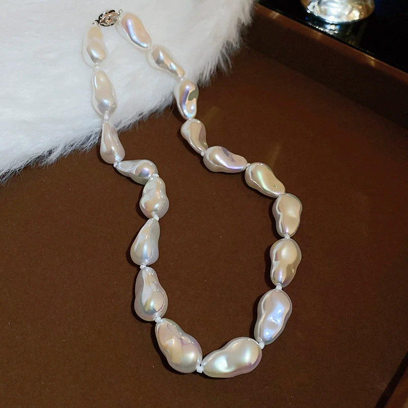 Necklace Fake Pearl Acrylic Geometric Inlaid With Pearls Light Luxury Women's Clavicle Chain - Image 37