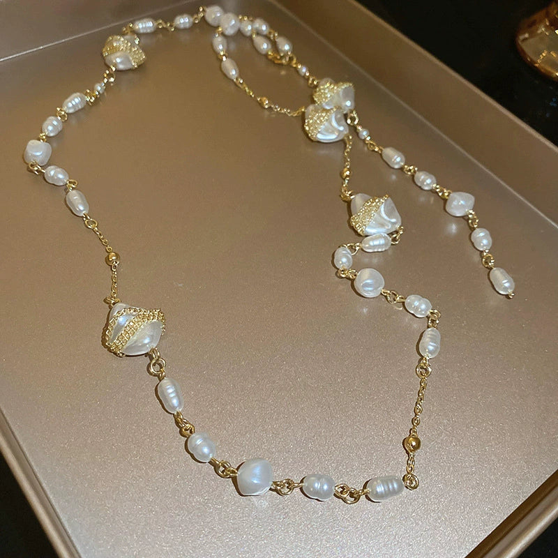 Necklace Fake Pearl Acrylic Geometric Inlaid With Pearls Light Luxury Women's Clavicle Chain - Image 40